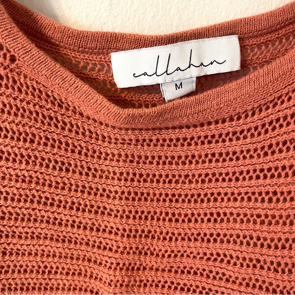 Callahan Cropped Open Knit Tank, Orange Rust sz M - Picture 2 of 4